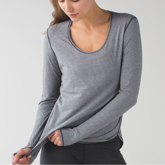 lululemon athletica Tops - Striped Lululemon Yogini Longsleeve